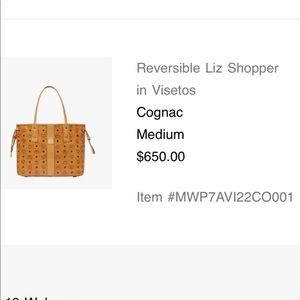 Authentic MCM handbag